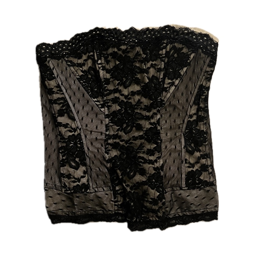 Small black Tripp NYC zip-up corset top